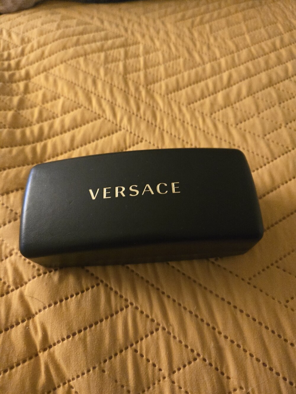 Versace Black Eyewear Case with Gold Logo